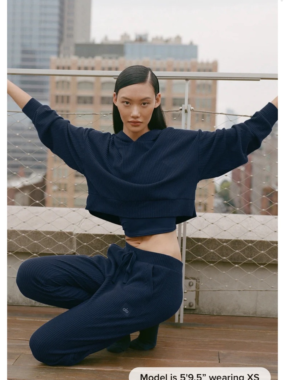 ALO Yoga Ribbed Jogger Pants in Navy